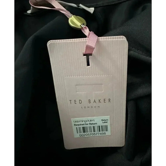 TED BAKER black LUUCIEE Neoprene Ruffle Trim skater dress size 1 US 4 NEW NWT - Picture 10 of 14